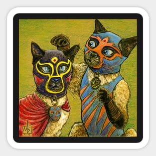 Luchadores Siamese Sticker